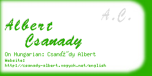 albert csanady business card